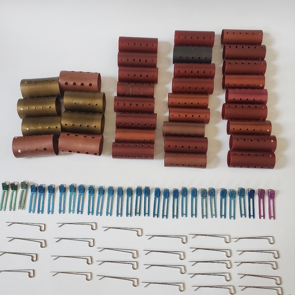 Vintage Other - Vintage Lot Plastic Hair Curlers Metal Hair Pins Kayser Clips Rollers Retro